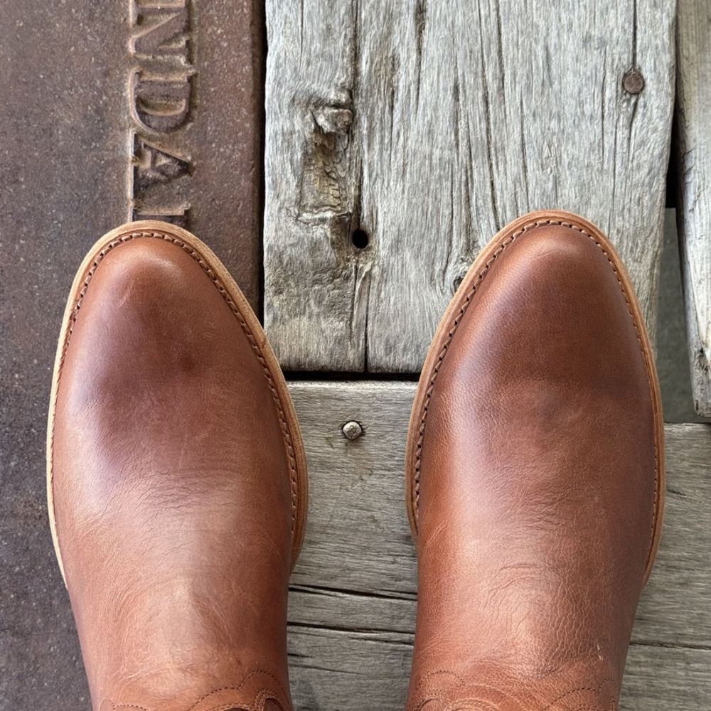 Tecovas Men's The Dean Scotch Brown Goat Leather Side-Zip Western Boots 11 EE - Picture 5 of 15